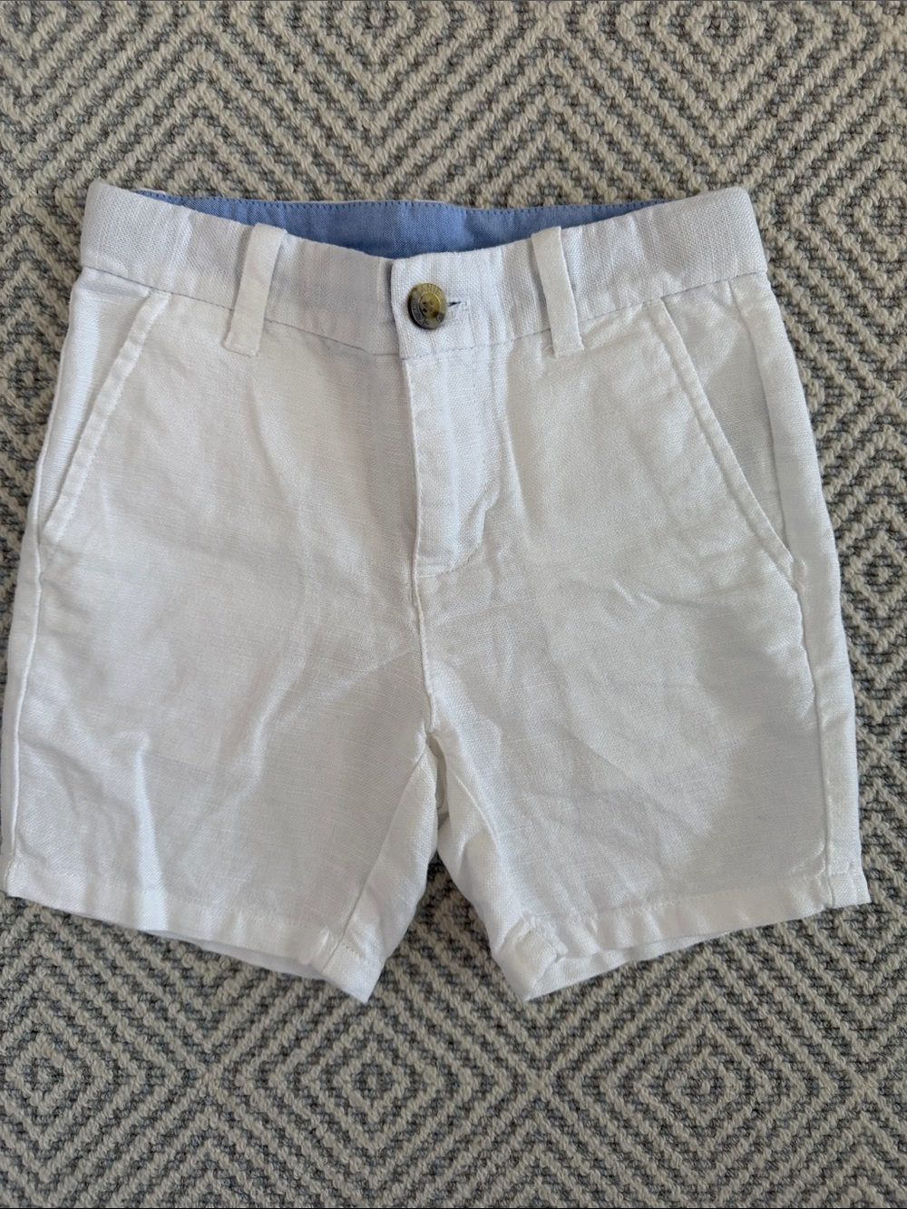 Janie and Jack White Linen-Blend Boys Shorts